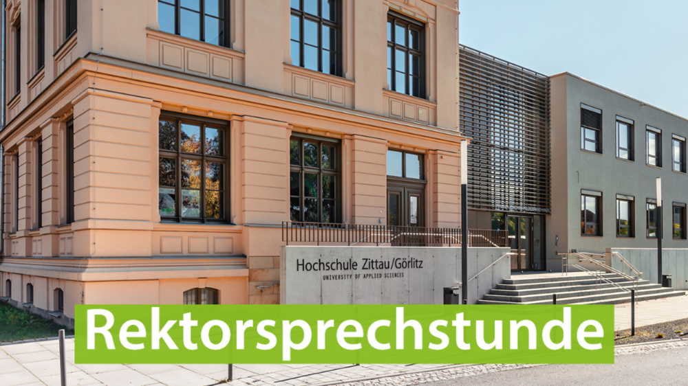 University building with lettering Rektorsprechstunde