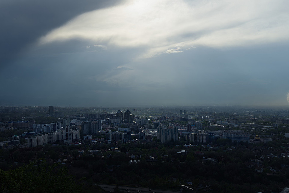 A panoramic view of Almaty.