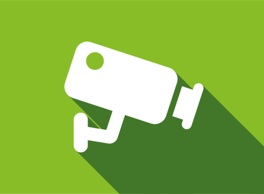 Camera icon on green background