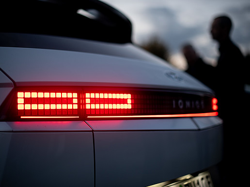 Headlights of an electric car