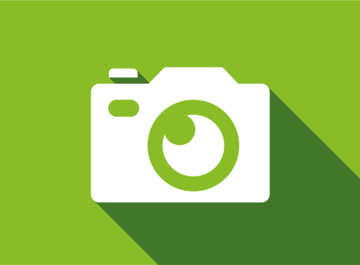 Icon camera on green background