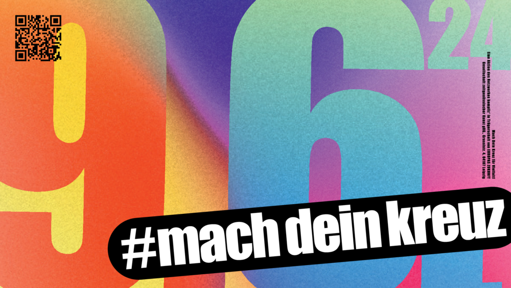 Poster for the #machdeinkreuz campaign with the inscription #machdeinkreuz