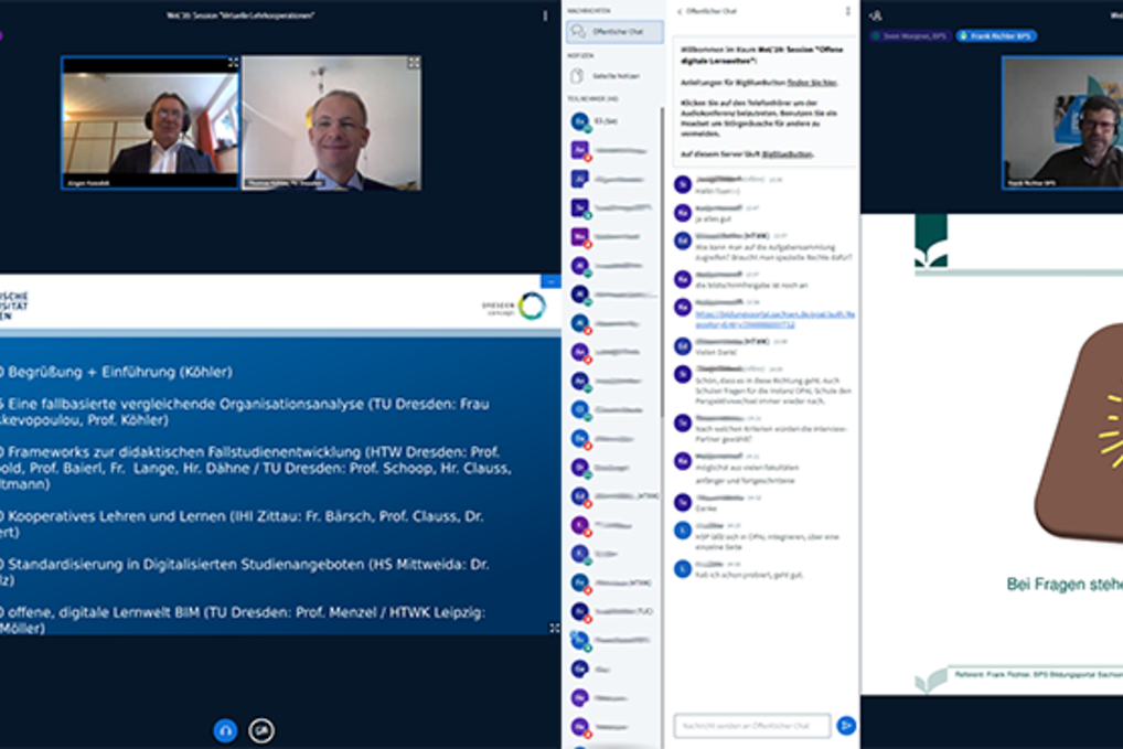 You can see two different screenshots of the online conference.