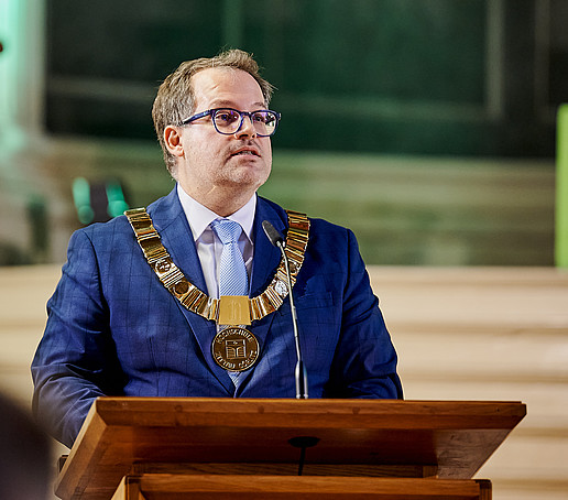 The rector at the lectern