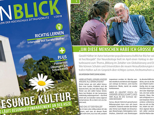 Cover of the new university magazine "Einblick"