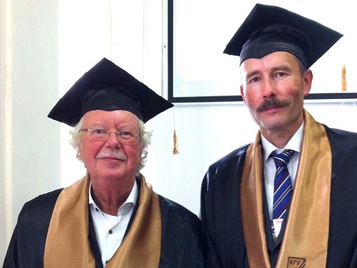 The new honorary professors at KGU, Klaus Werner (left) and Frank Schneider (right).